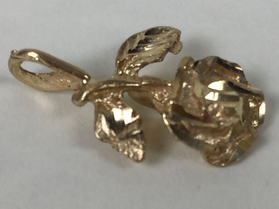 14K Gold Rose Pendant 1.06g [Photo 6]