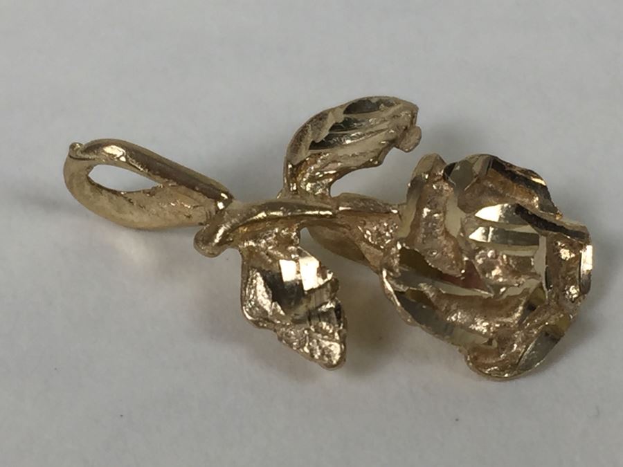 14K Gold Rose Pendant 1.06g [Photo 2]