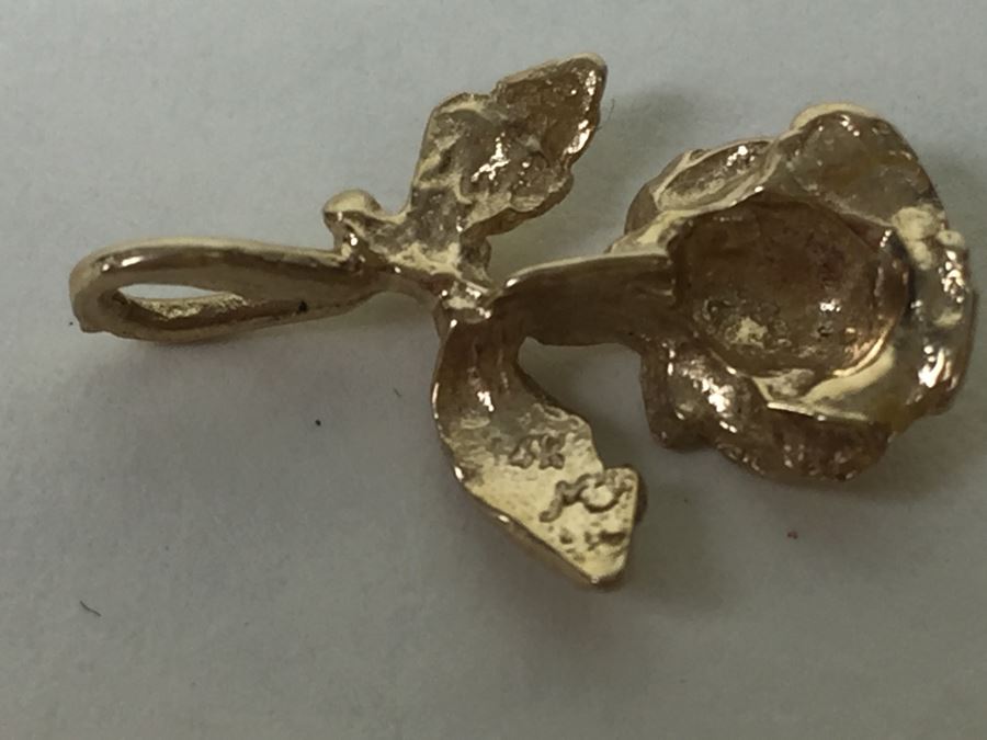 14K Gold Rose Pendant 1.06g [Photo 3]