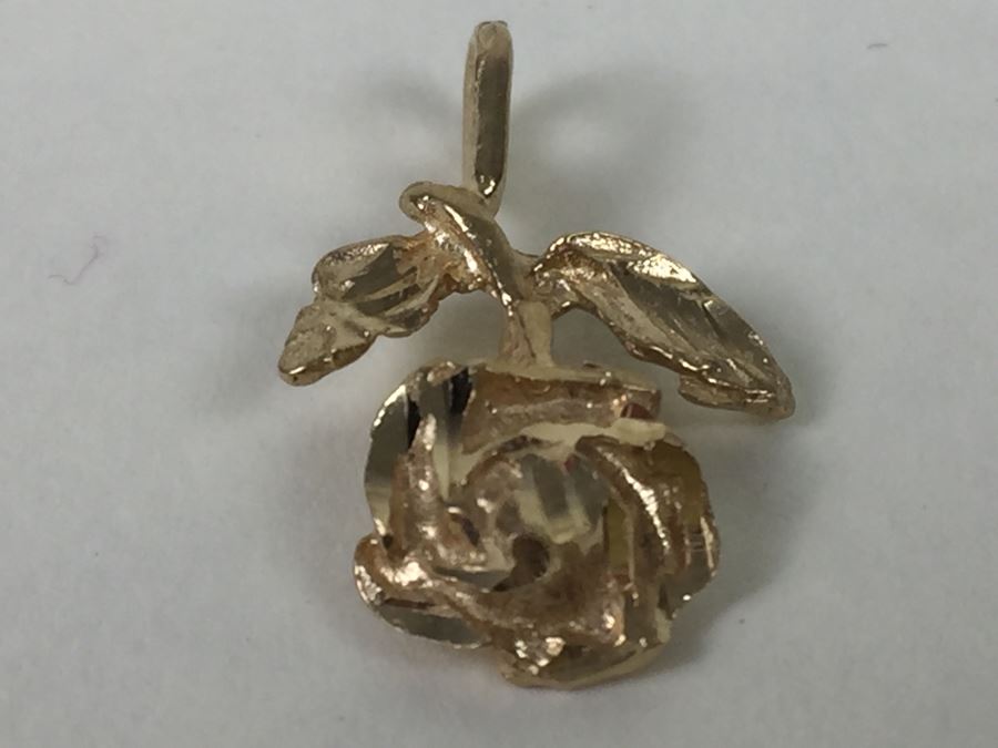 14K Gold Rose Pendant 1.06g [Photo 4]