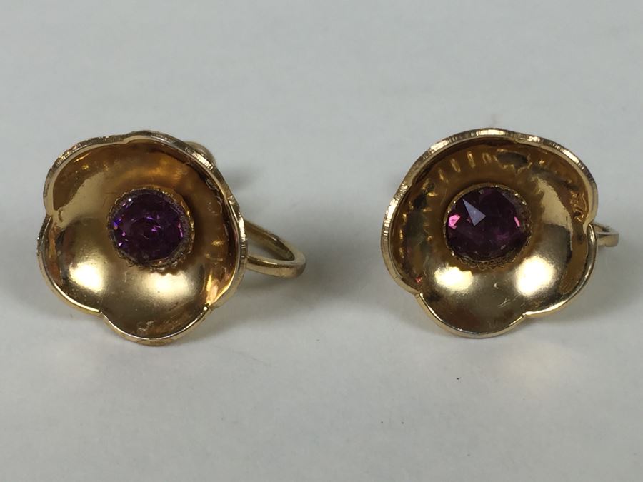 Sterling Silver Gold Tone Earrings [Photo 1]