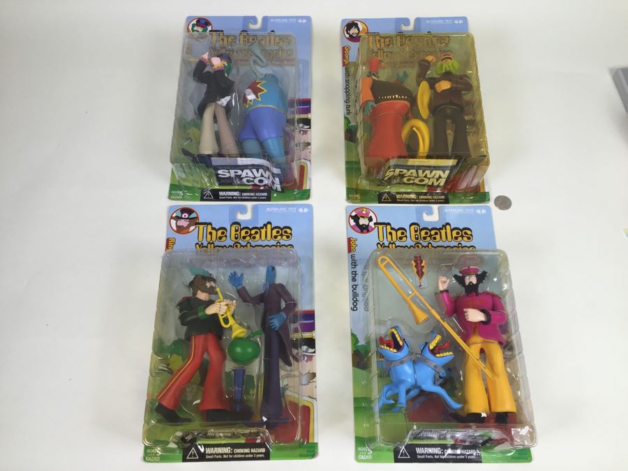 Set Of Four The Beatles Yellow Submarine McFarlane Toys New In Packaging Vintage 2000