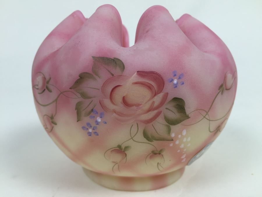 Fenton Art Glass 95th Anniversaryj Art Glass Hand Painted And Signed By D. Wright & Shelly Fenton [Photo 4]