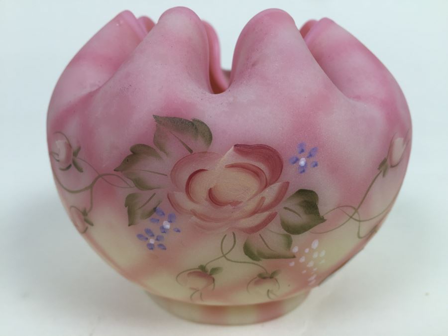 Fenton Art Glass 95th Anniversaryj Art Glass Hand Painted And Signed By D. Wright & Shelly Fenton [Photo 2]