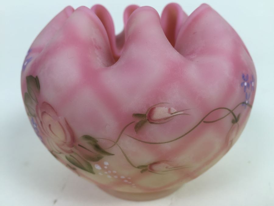 Fenton Art Glass 95th Anniversaryj Art Glass Hand Painted And Signed By D. Wright & Shelly Fenton [Photo 9]