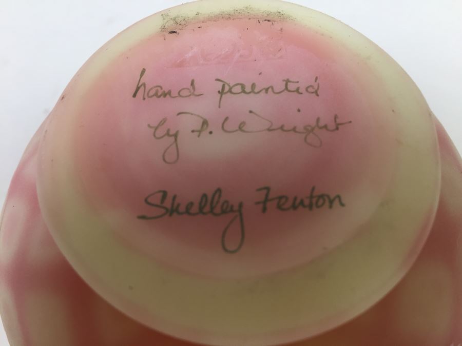 Fenton Art Glass 95th Anniversaryj Art Glass Hand Painted And Signed By D. Wright & Shelly Fenton [Photo 3]