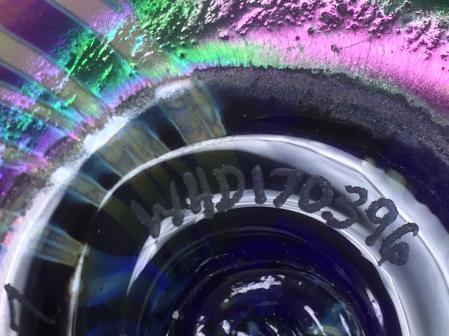 Signed Vintage 1987 Glasshouse Iridescent Studio Art Glass Paperweight [Photo 14]