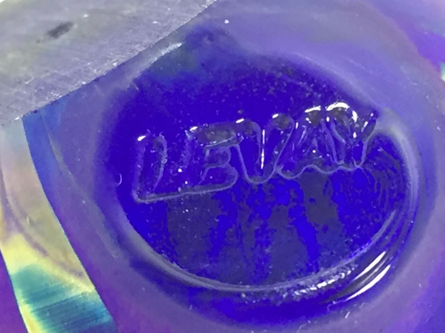 Levay Iridescent Studio Art Glass Egg Shaped Paperweight [Photo 3]