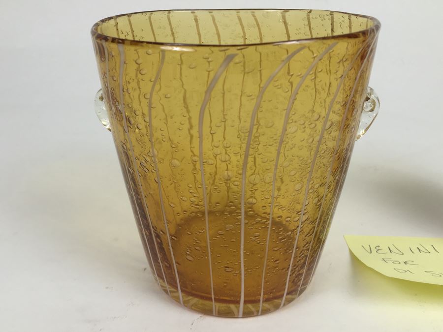 VENINI For DISARONNO Art Glass Ice Bucket [Photo 4]