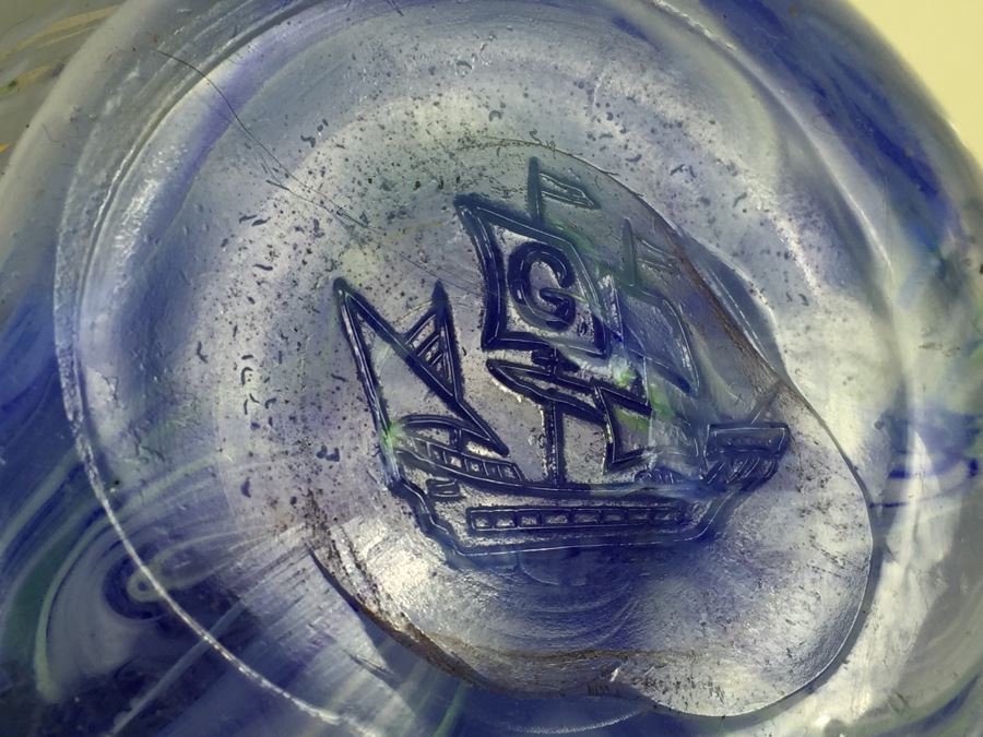 Signed Millefleur Art Glass Paper Weight [Photo 16]