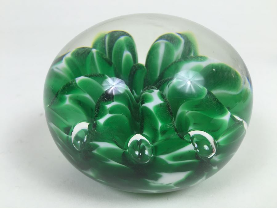 Signed Art Glass Paper Weight [Photo 2]