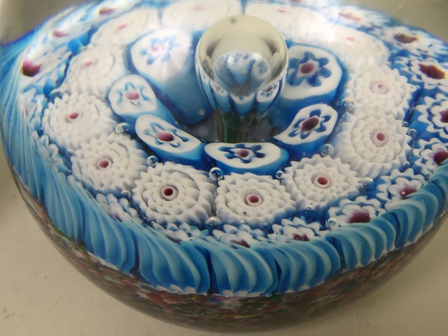 (3) Millefleur Art Glass Paper Weight Lot [Photo 10]