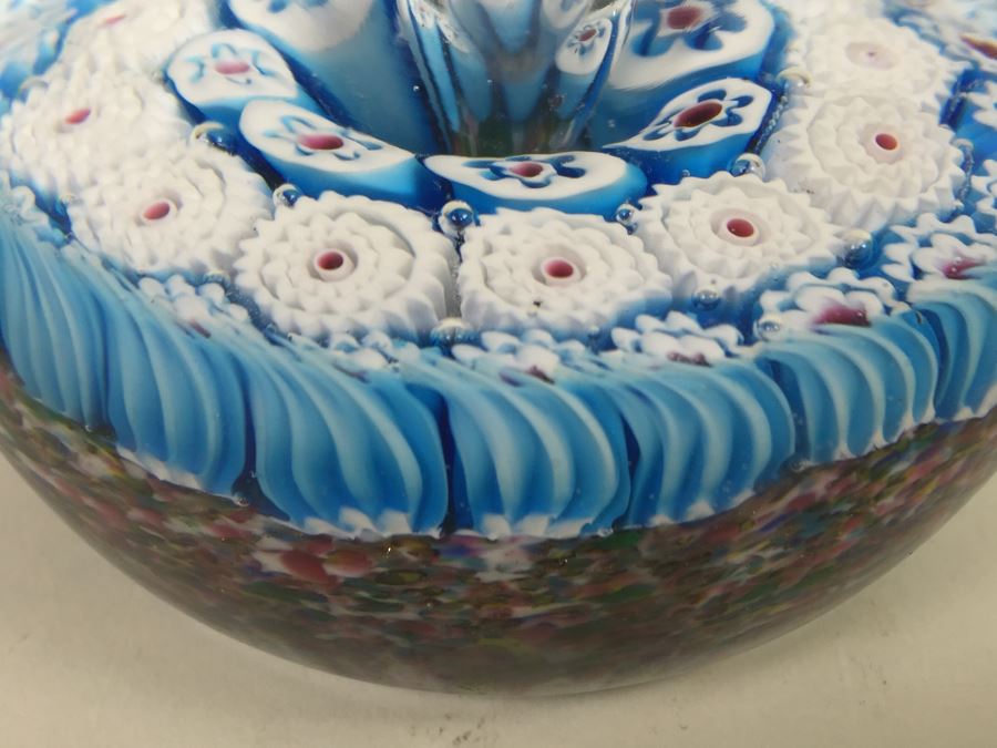 (3) Millefleur Art Glass Paper Weight Lot [Photo 11]