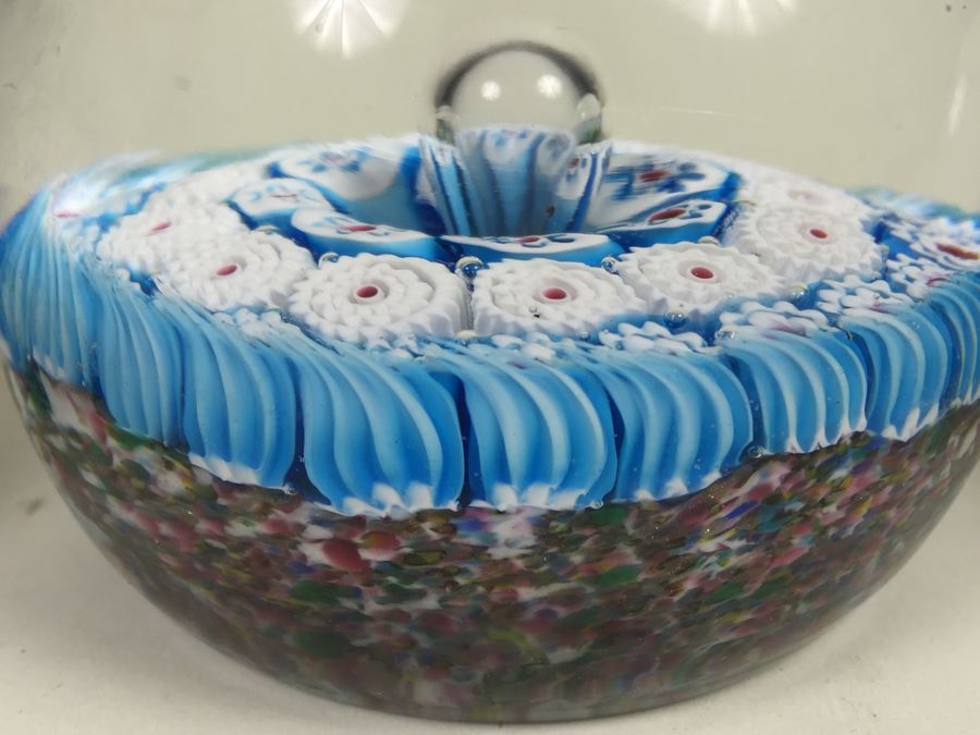 (3) Millefleur Art Glass Paper Weight Lot [Photo 12]
