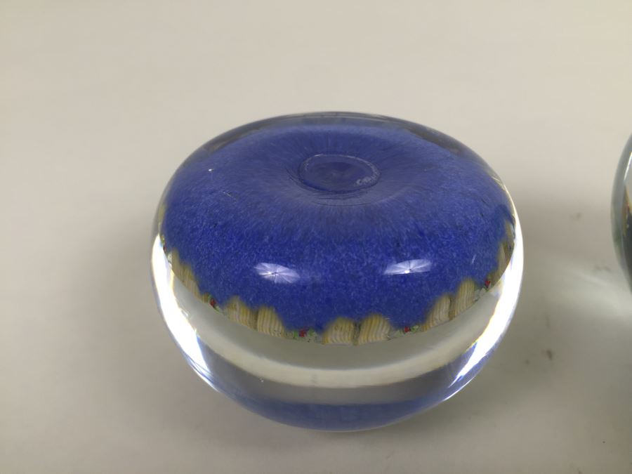 (3) Millefleur Art Glass Paper Weight Lot [Photo 20]