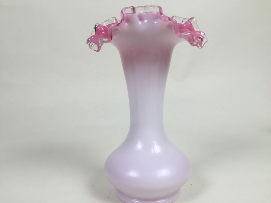 Fenton Art Glass Peach Crest Fluted Vase [Photo 6]