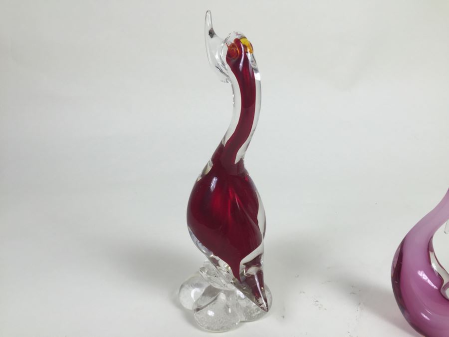 Pair Of Murano Art Glass Birds [Photo 9]