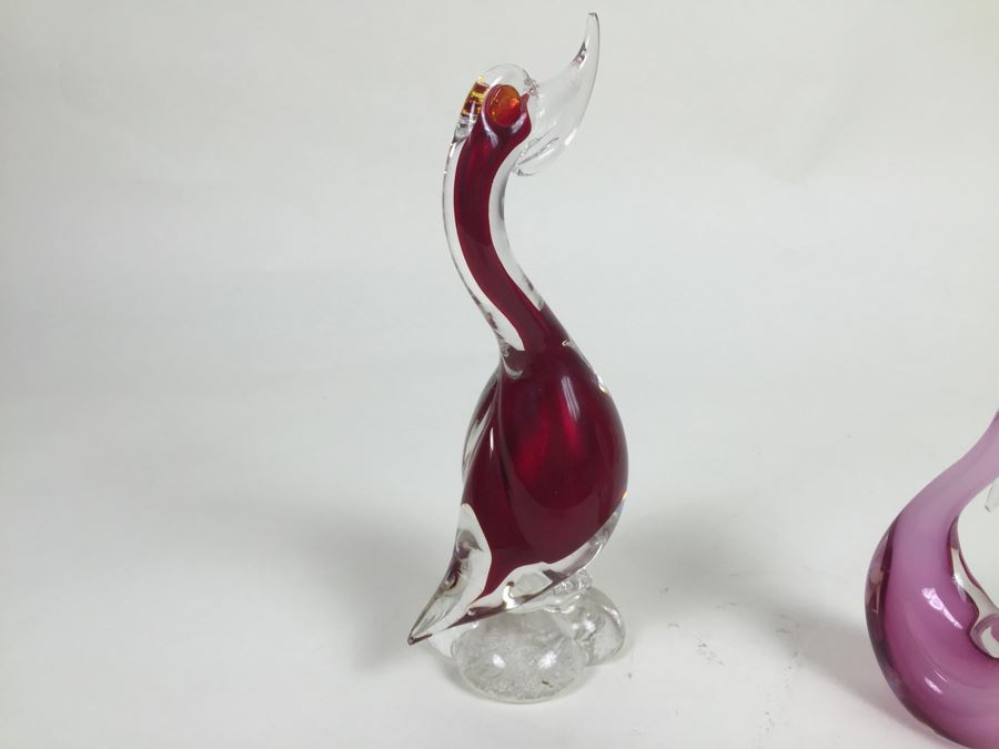 Pair Of Murano Art Glass Birds [Photo 10]
