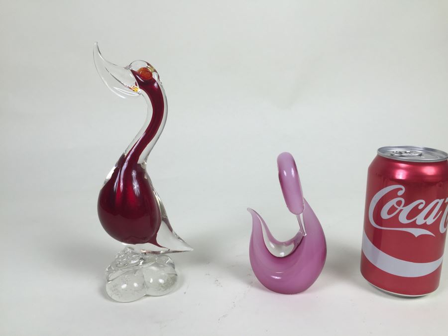 Pair Of Murano Art Glass Birds [Photo 1]