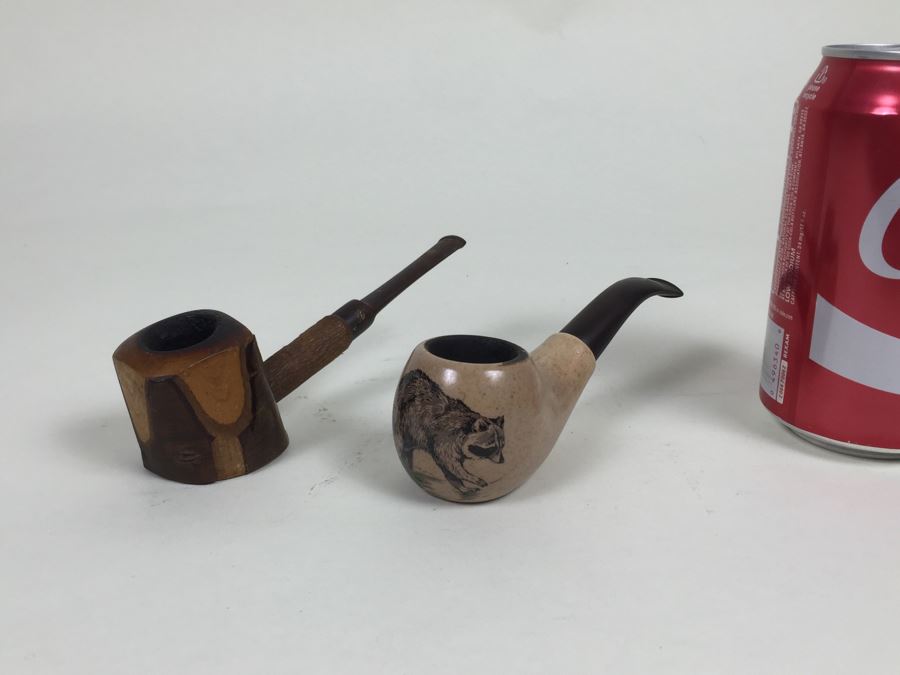 Real Cherrywood Pipe Made In France And Lepeltier Clay Pipe