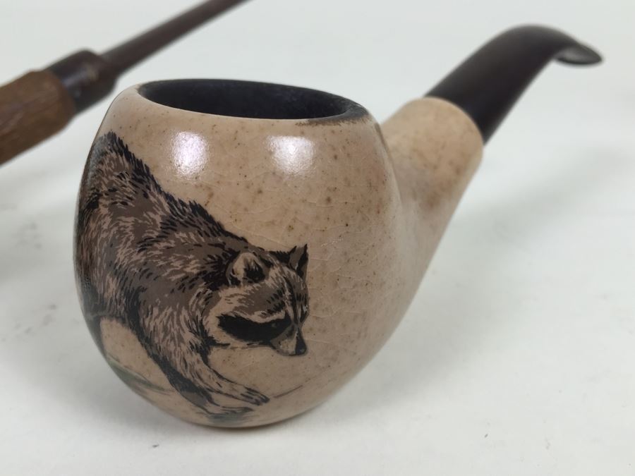 Real Cherrywood Pipe Made In France And Lepeltier Clay Pipe [Photo 5]