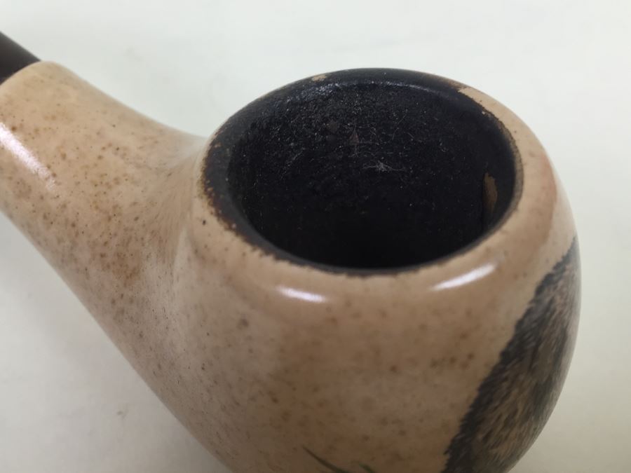 Real Cherrywood Pipe Made In France And Lepeltier Clay Pipe [Photo 8]