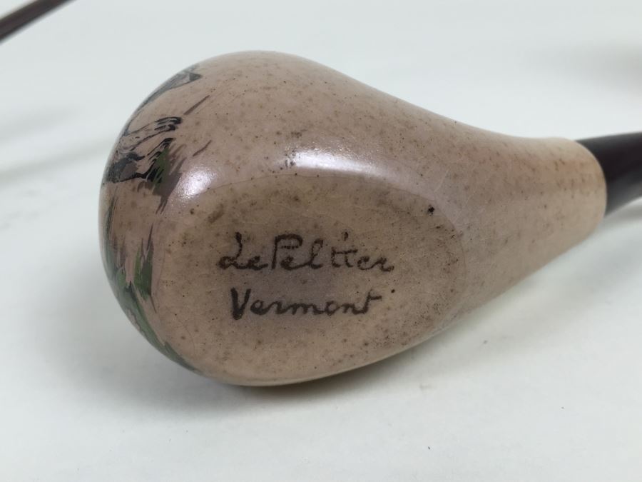 Real Cherrywood Pipe Made In France And Lepeltier Clay Pipe [Photo 9]