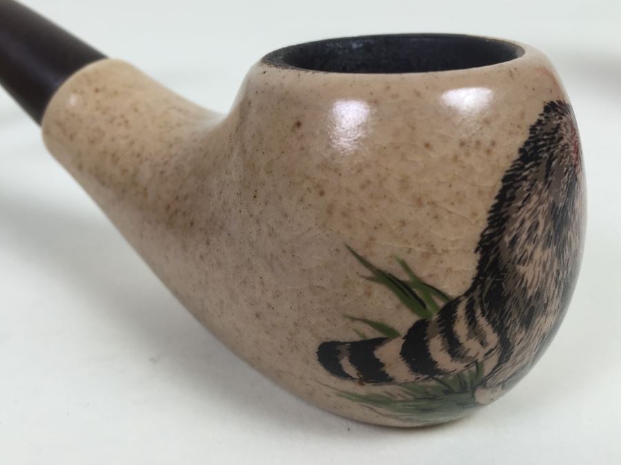 Real Cherrywood Pipe Made In France And Lepeltier Clay Pipe [Photo 7]