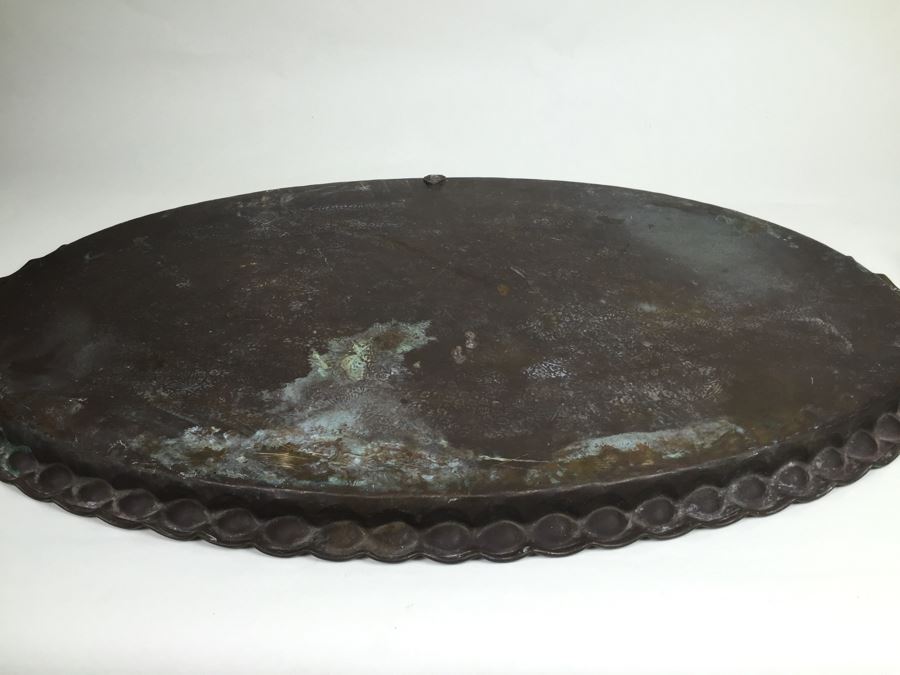 Hand Hammered Brass Oval Tray [Photo 10]