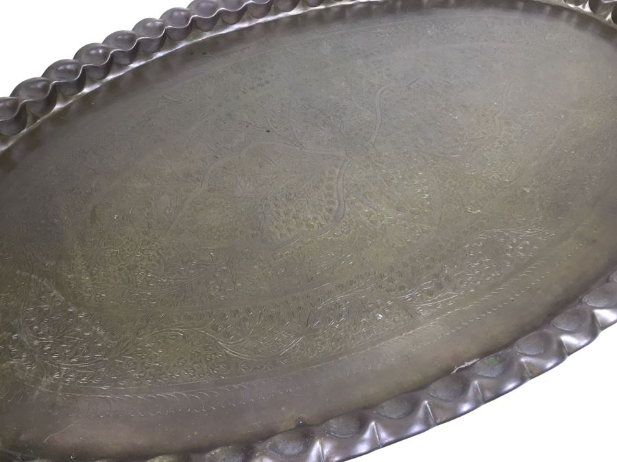 Hand Hammered Brass Oval Tray [Photo 9]