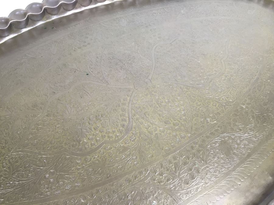 Hand Hammered Brass Oval Tray [Photo 8]