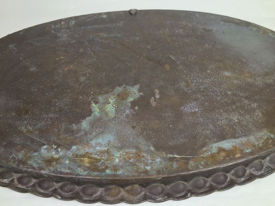 Hand Hammered Brass Oval Tray [Photo 11]