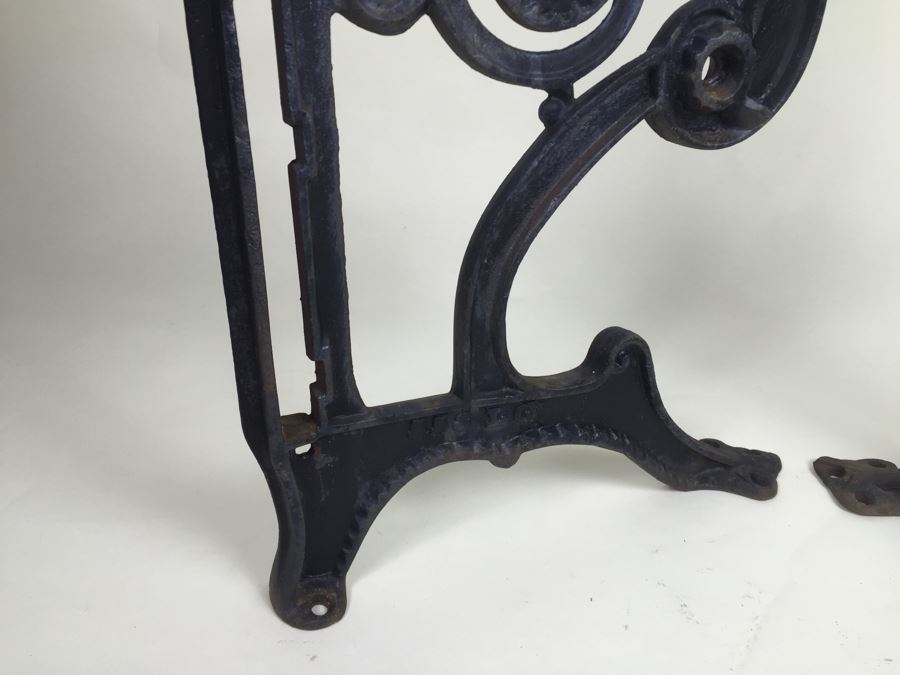 Pair Of Wrought Iron Chair Supports From Old Oceanside Movie Theater - Great For Making Table [Photo 4]