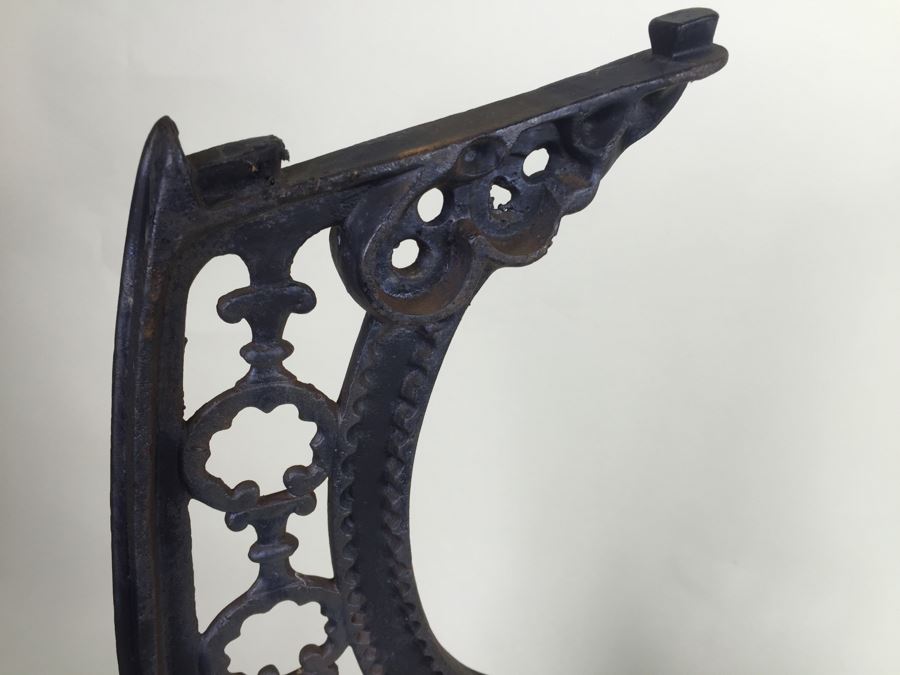 Pair Of Wrought Iron Chair Supports From Old Oceanside Movie Theater - Great For Making Table [Photo 2]