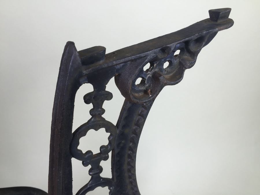 Pair Of Wrought Iron Chair Supports From Old Oceanside Movie Theater - Great For Making Table [Photo 9]