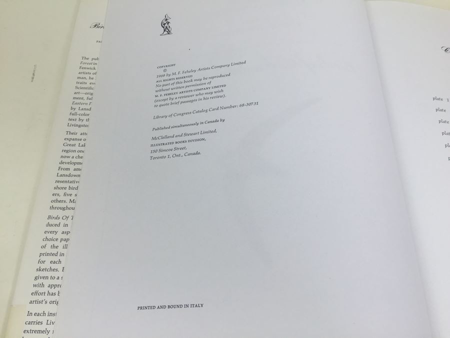 Paintings By J.E. Lansdowne Birds Of The Eastern Forest Volume 1 Text By John A. Livingston 1968 [Photo 7]
