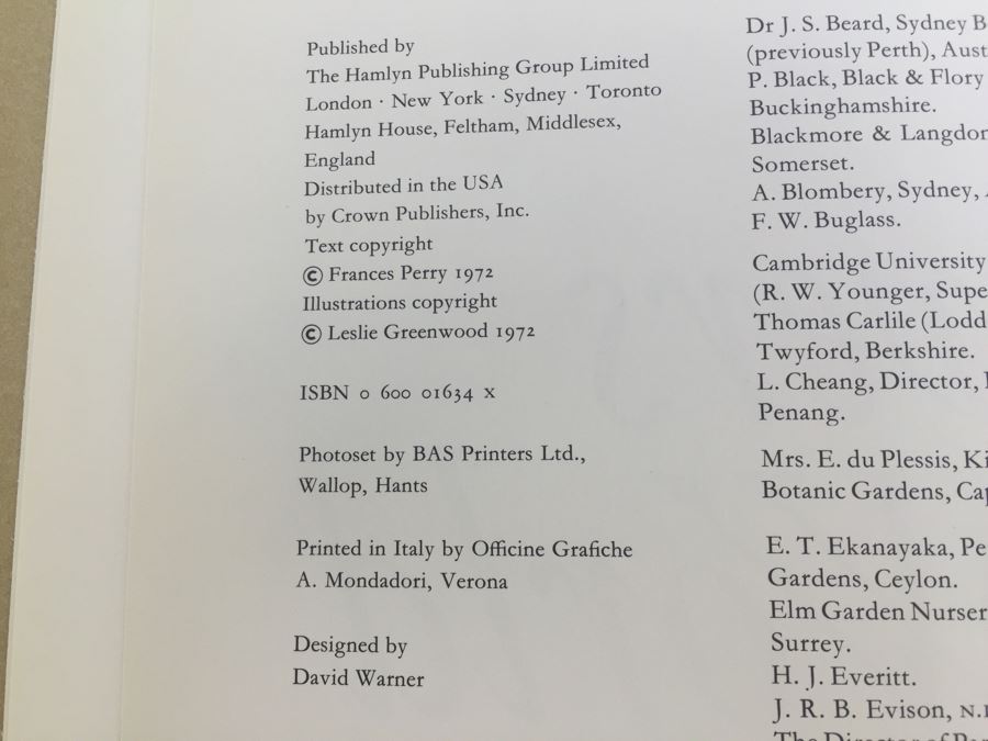 Flowers Of The World Frances Perry 1972 [Photo 3]