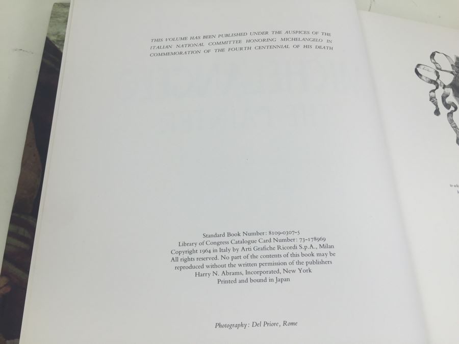 Michelangelo The Painter Large Book Abrams 1964 Italy Printed In Japan [Photo 5]