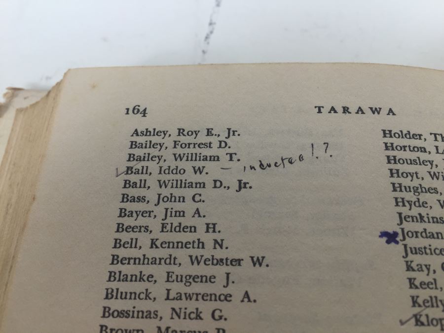 Tarawa The Story Of A Battle Book By Robert Sherrod With Personal Notes From U.S.N. M.D. Gann That Served Wounded Warriors In This Battle [Photo 49]