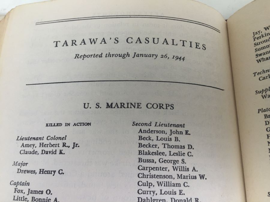 Tarawa The Story Of A Battle Book By Robert Sherrod With Personal Notes From U.S.N. M.D. Gann That Served Wounded Warriors In This Battle [Photo 34]