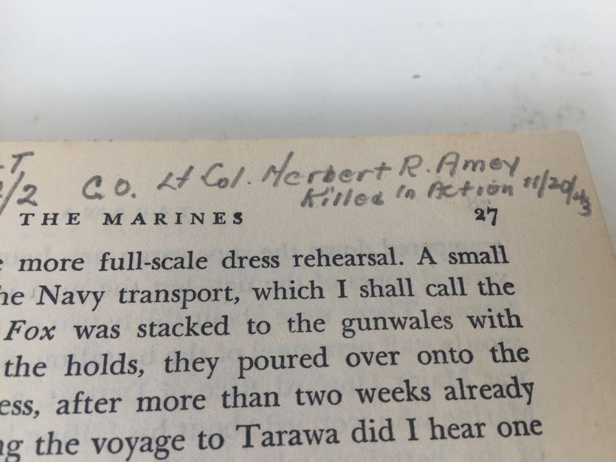 Tarawa The Story Of A Battle Book By Robert Sherrod With Personal Notes From U.S.N. M.D. Gann That Served Wounded Warriors In This Battle [Photo 26]