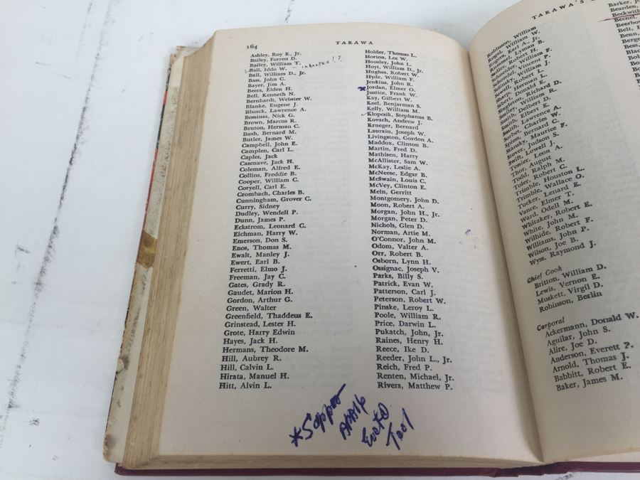 Tarawa The Story Of A Battle Book By Robert Sherrod With Personal Notes From U.S.N. M.D. Gann That Served Wounded Warriors In This Battle [Photo 48]