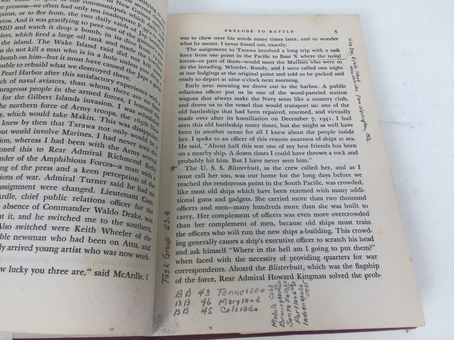 Tarawa The Story Of A Battle Book By Robert Sherrod With Personal Notes From U.S.N. M.D. Gann That Served Wounded Warriors In This Battle [Photo 22]