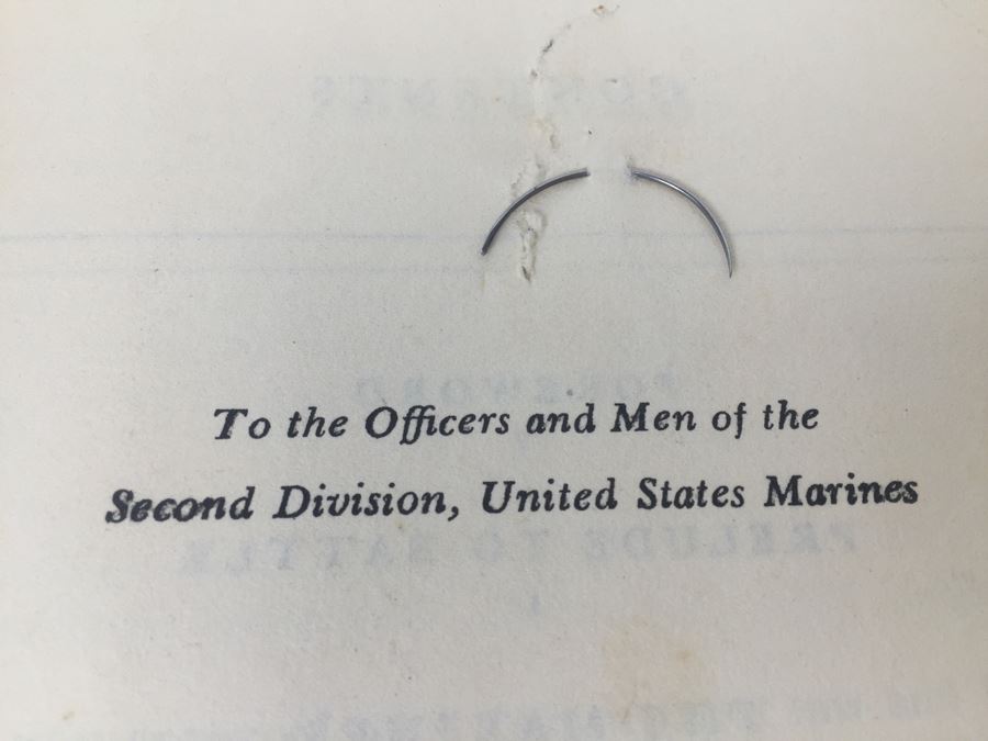 Tarawa The Story Of A Battle Book By Robert Sherrod With Personal Notes From U.S.N. M.D. Gann That Served Wounded Warriors In This Battle [Photo 2]