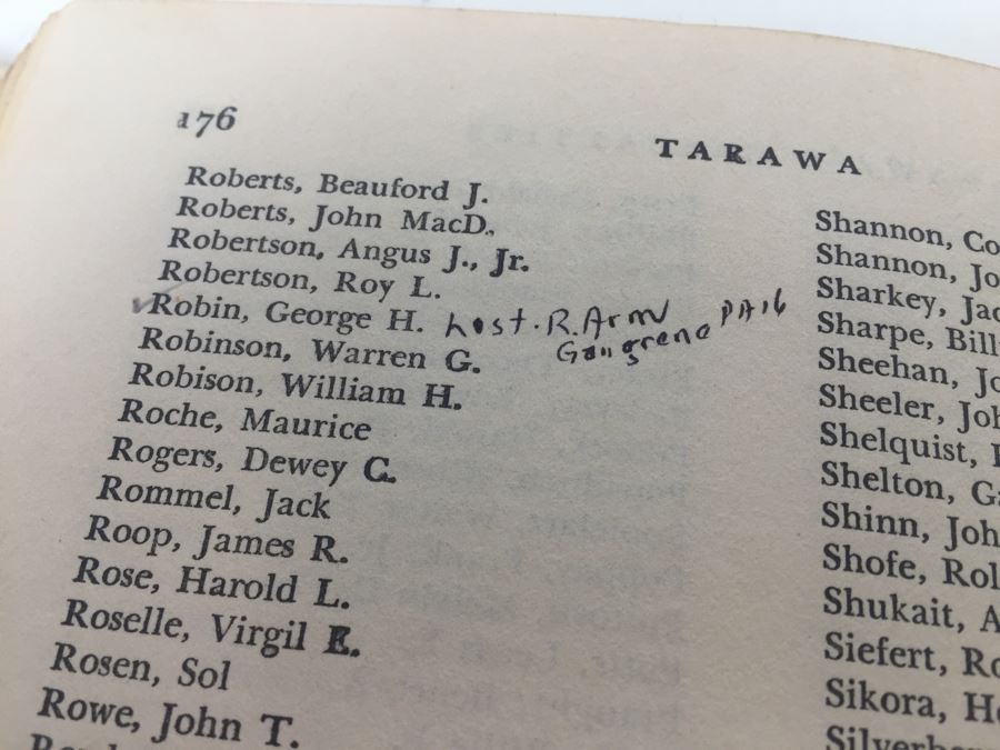 Tarawa The Story Of A Battle Book By Robert Sherrod With Personal Notes From U.S.N. M.D. Gann That Served Wounded Warriors In This Battle [Photo 3]