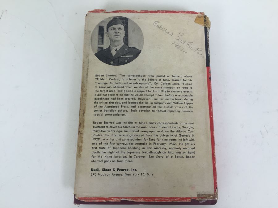 Tarawa The Story Of A Battle Book By Robert Sherrod With Personal Notes From U.S.N. M.D. Gann That Served Wounded Warriors In This Battle [Photo 9]