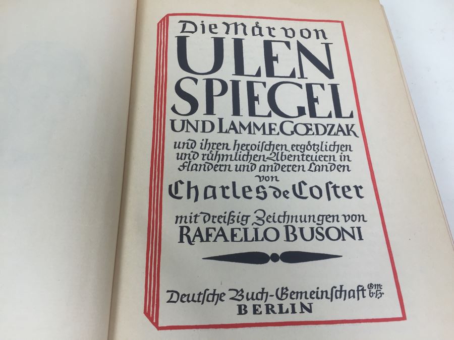 Large Format Ulenspiegel Und Lamme Goedzak Charles De Coster Deutsche Buch-Gemeinschaft DBG In German Text [Photo 2]