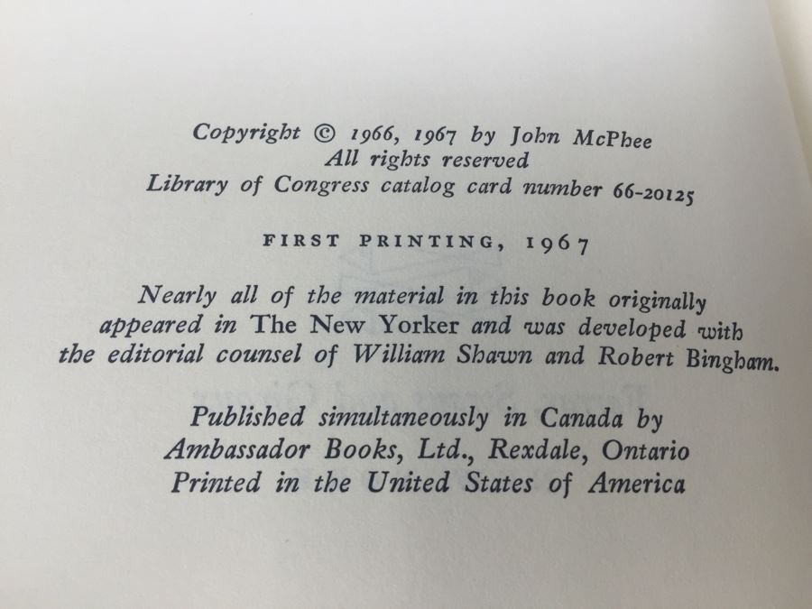 Oranges By John McPhee First Printing Book 1967