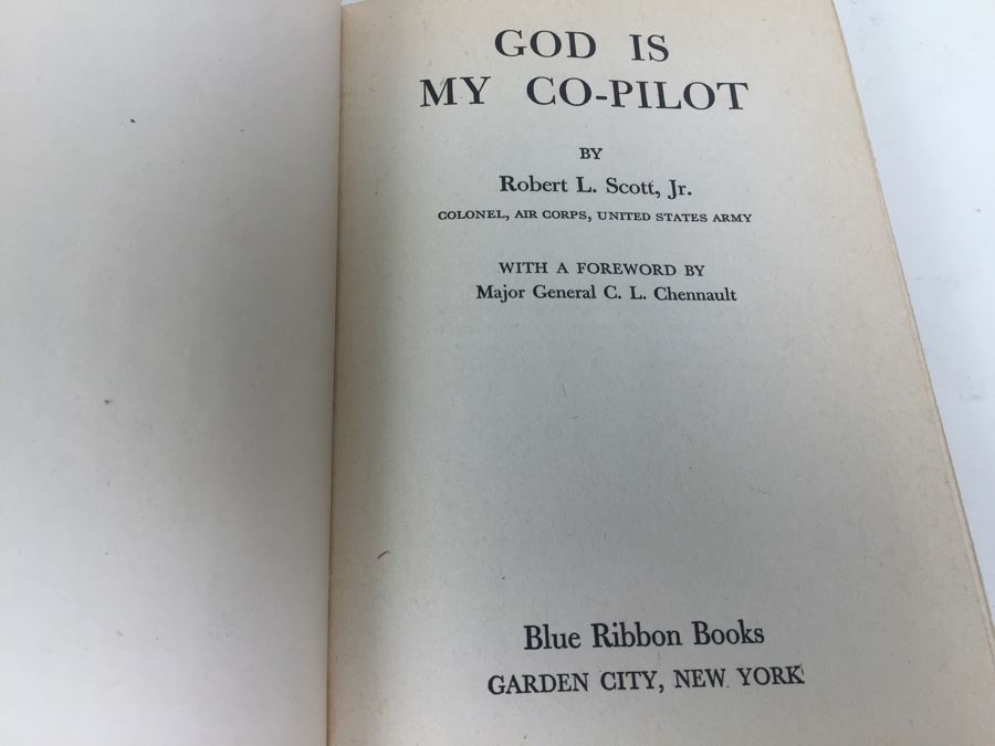 God Is My Co-Pilot By Robert L. Scott, Jr. 1944 Blue Ribbon Books [Photo 2]