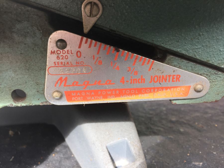 Magna 4-Inch Jointer Magna Power Tool Corporation Model 620 [Photo 2]